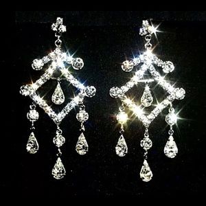 Chandelier Imitation Diamond Drop Dangle Earrings
